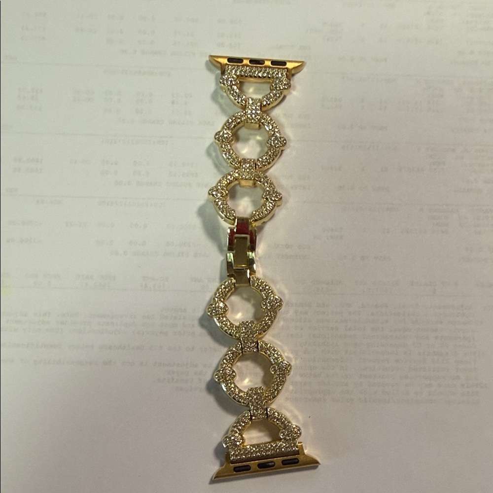 Anne Klein Gold and Silver Rhinestone Apple Watch Band